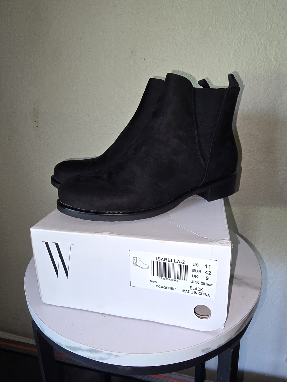 Dream Pairs Black Suede Chelsea Ankle Boots